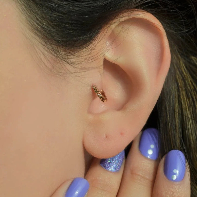 6 mm Mini Tragus Piercing, Mini Earring, Laser Cut Earrings,  Rose Gold Model Ring, Hoop Earrings,  Tragus Helix Cartilage Piercing