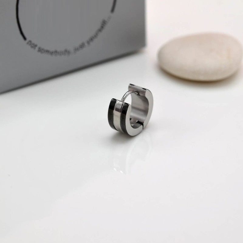 Steel Hoop Mens Earring Mens Earrings Male  Huggie Antique Thumb Vintage