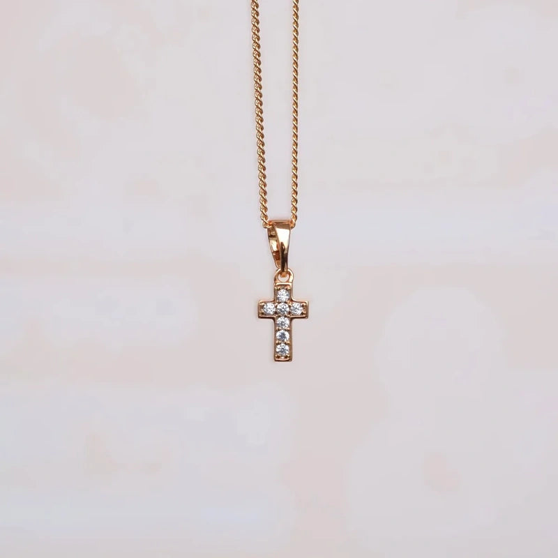 Mini Cross Necklace Minimal Cross Necklace