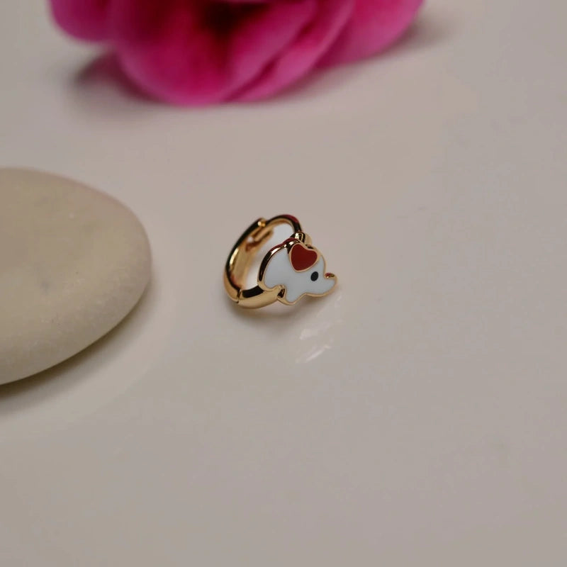 Red Heart Mini Elephant Tragus Piercing Helix Cartilage Upper Lobe Earring