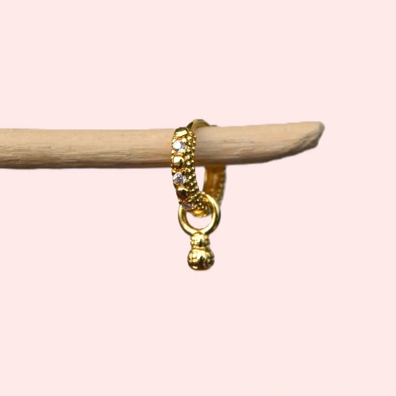 Ring Earrings, Ball Earrings, Charm Charm Earrings Dangle Earrings, Helix Piercing Cartilage Lobe with Zircon Stone