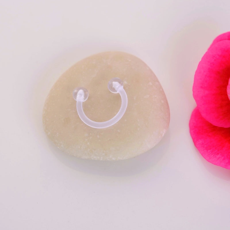 Flexible Bioflex Silicone Tragus Horseshoe Piercing, Hypoallergenic Nose Piercing