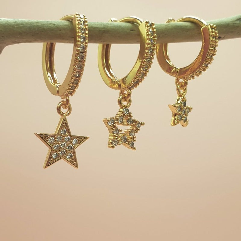 Stars Earring Set  Dangle Earrings Drop Earrings Earring Set Earrings Dangle Set of 3 Earrings Gold Silver