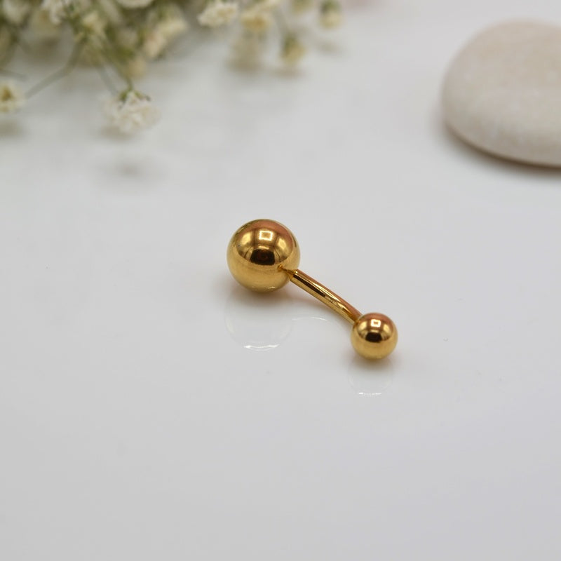 Ball Navel Piercing, Belly Button Ring, Belly Button Piercing, Belly Bar, Belly Piercing, Belly Ring, Curved Barbell Black Silver Gold