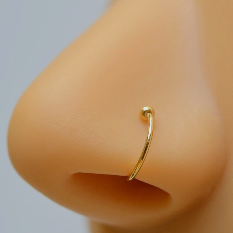 Nose Ring Nose Piercing Mini Ring Septum Ring Septum Piercing Gold Silver Hologram Black with Mini Lumps