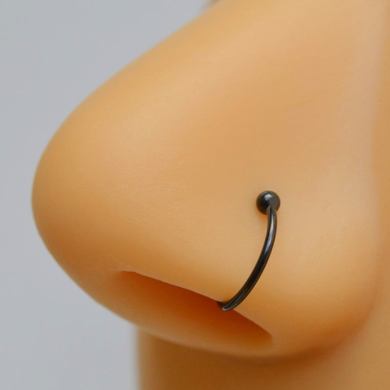 Nose Ring Nose Piercing Mini Ring Septum Ring Septum Piercing Gold Silver Hologram Black with Mini Lumps