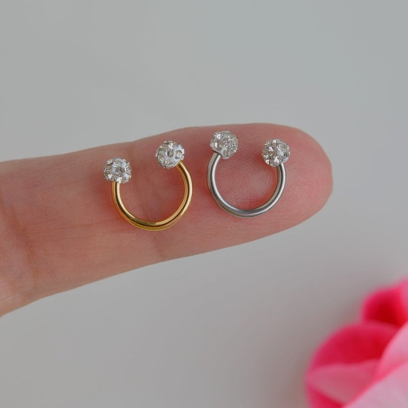 Horseshoe Earring  Piercing for Smiley Ring Barbell Nose Ring  Lip Eyebrow Nose Bar , Helix, Tragus, Cartilage Gold and Silver