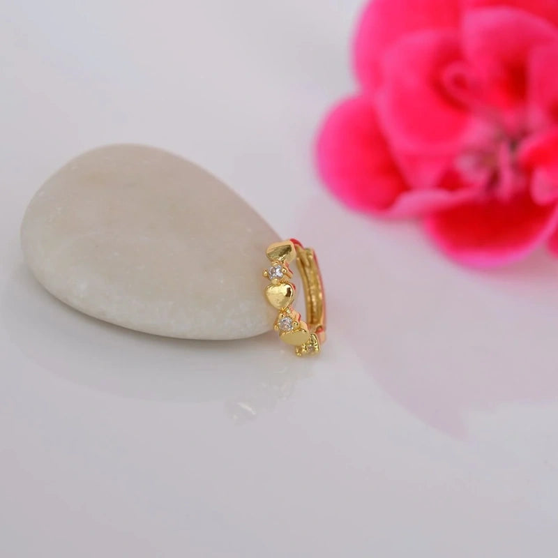 Thin Earring, Mini Heart Earrings,  Minimalist Earring,  Tragus Piercing Helix Piercing Cartilage Earrings Gold Silver