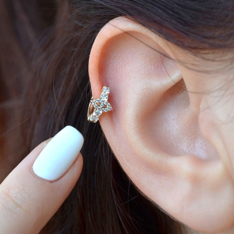 Evil eye Small Eye Ring Helix Piercing Cartilage Lobe Earrings  Birthstone Single Piece